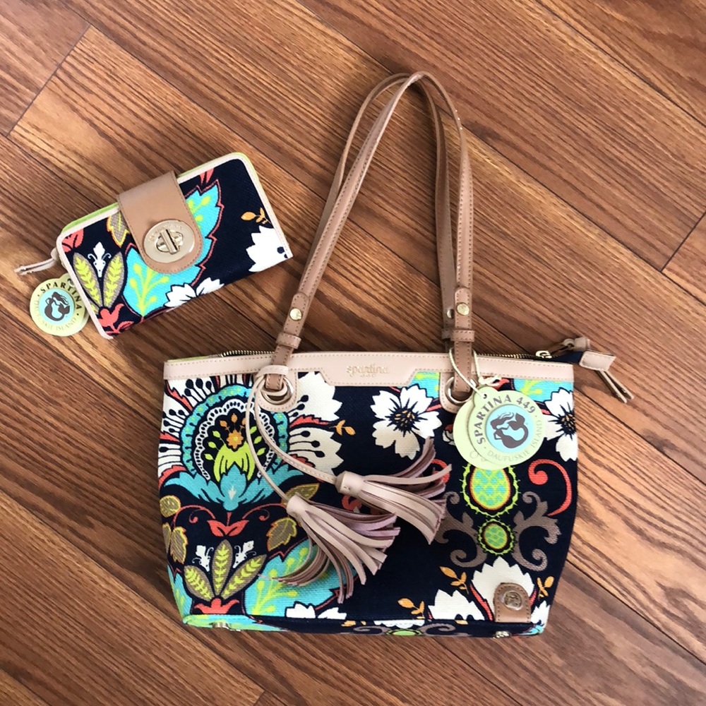 NWT Spartina 449 purse satchel matching wallet